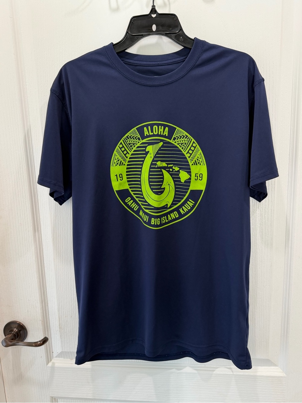 Aloha Graphic Short Sleeve Shirt - Navy/Neon Green